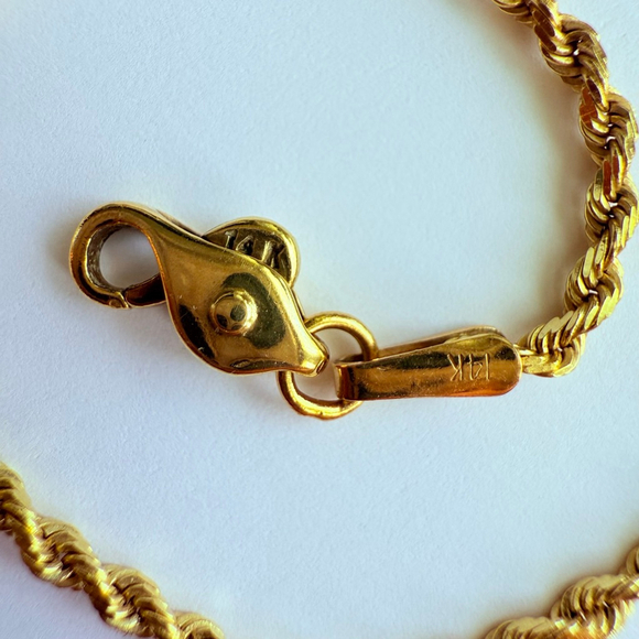 14K Solid Yellow Gold Rope Chain 1.5mm Wide IBB Hallmarked Necklace 20" - Picture 2 of 6